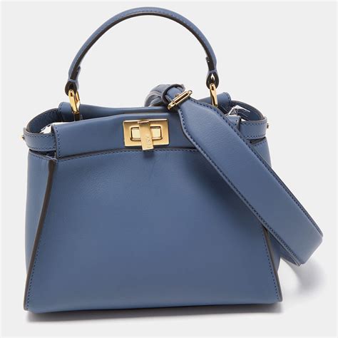 fendi peekaboo dark blue|Fendi peekaboo leather bag.